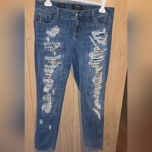 Torrid Premium Distressed Studded Boyfriend Jeans Women's Plus Size 14